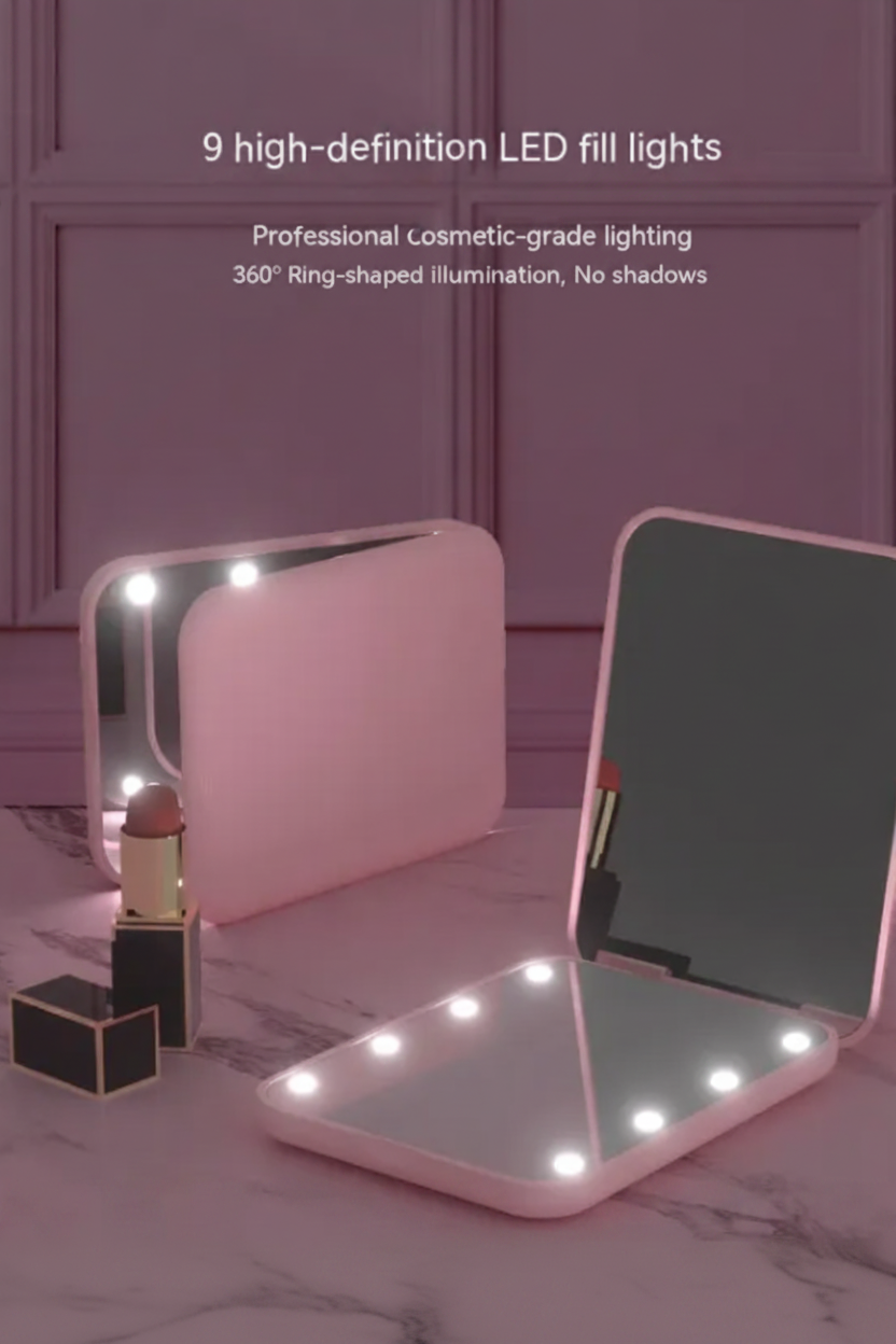GlowFold LED Makeup Mirror