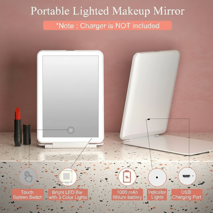 Foldable LED Touch Makeup Mirror