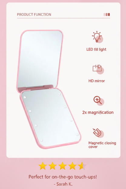 GlowFold LED Makeup Mirror